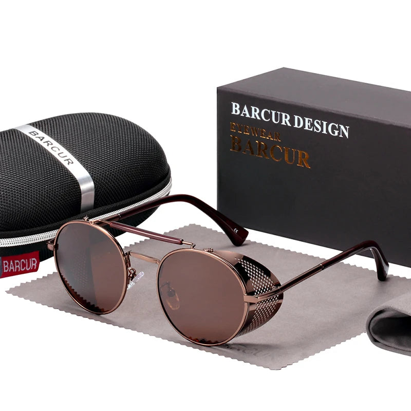 Polarized Steampunk Round Vintage Sunglasses Happy Phoenix
