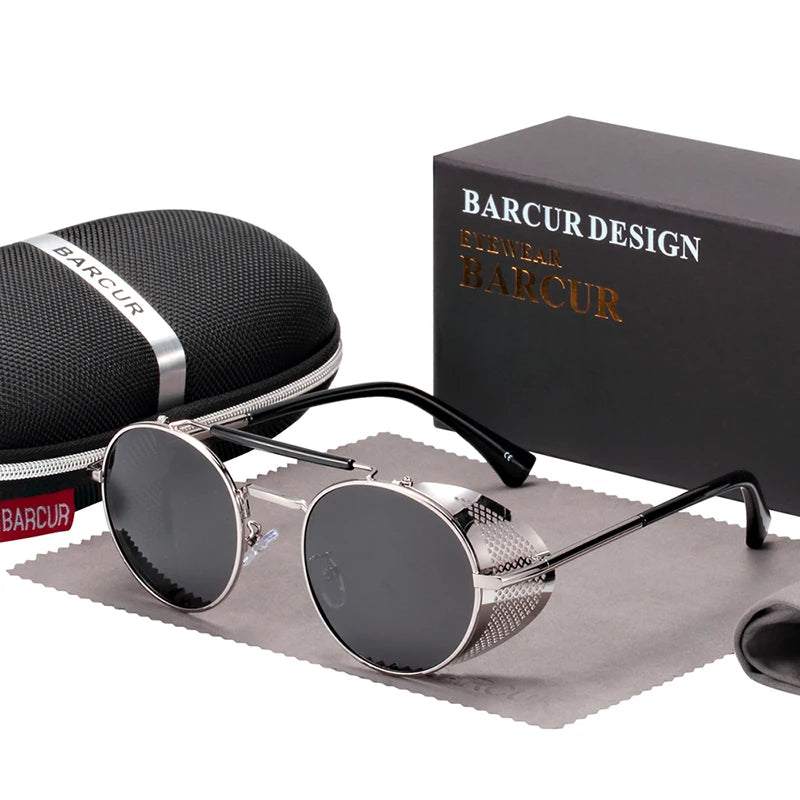 Polarized Steampunk Round Vintage Sunglasses Happy Phoenix