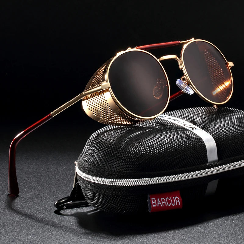 Polarized Steampunk Round Vintage Sunglasses Happy Phoenix