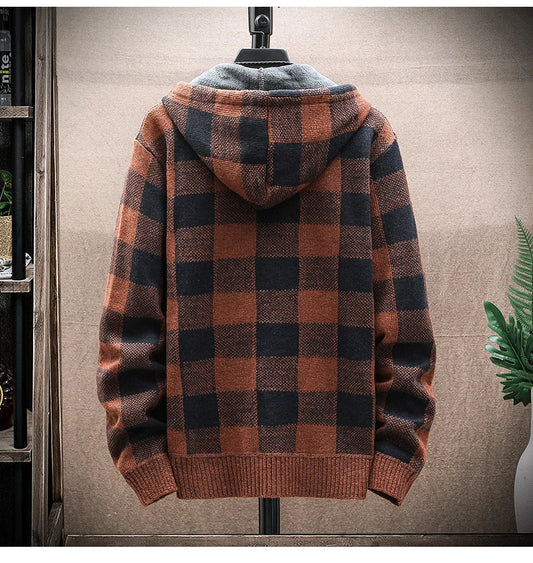 Checkered Plaid Hooded Jumper Jacket Happy Phoenix