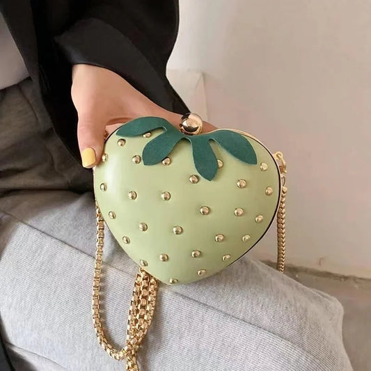Heart Shape Cute Fruit Strawberry Mini Clutch Bag Happy Phoenix