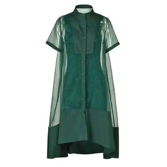 Fashion Tide Women’s Organza Shirt Dress Happy Phoenix