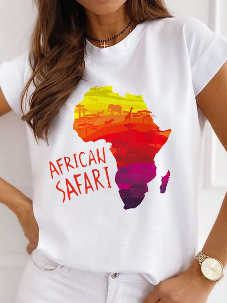 New Casual Africa Design Short Sleeve Tees Happy Phoenix