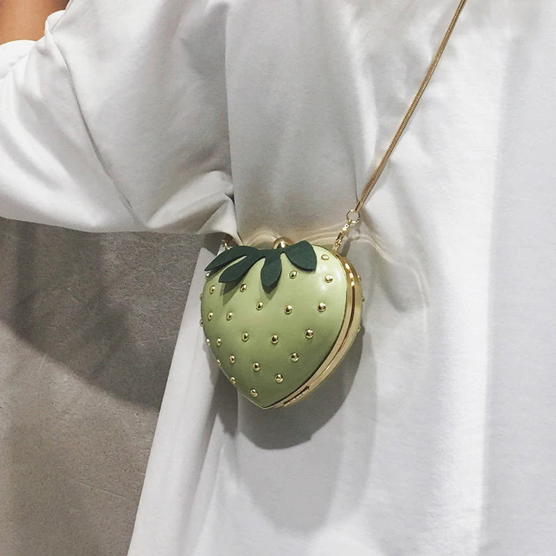 Heart Shape Cute Fruit Strawberry Mini Clutch Bag Happy Phoenix