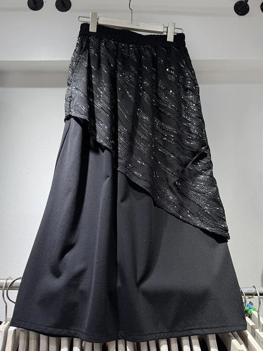 Spliced Solid Loose Fashion Skirts Happy Phoenix