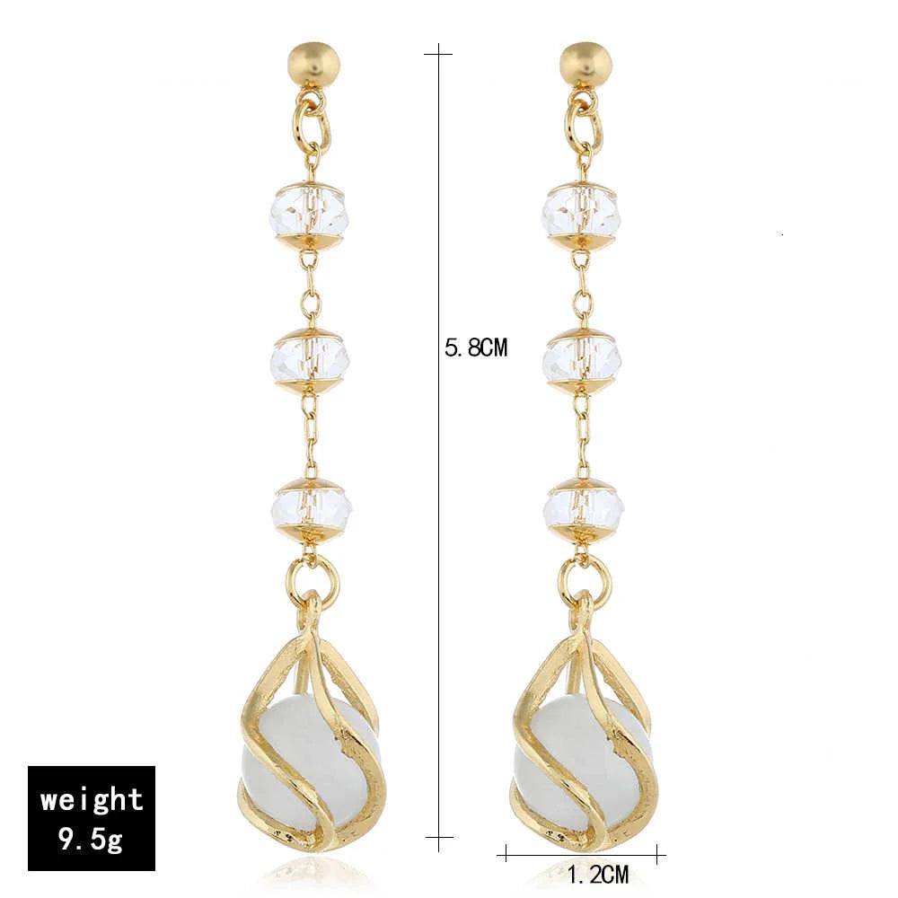 Luxury Opal Drop Bowknot Long Earrings Happy Phoenix