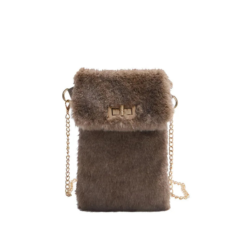 Real Mink Fur Messenger Bag Happy Phoenix