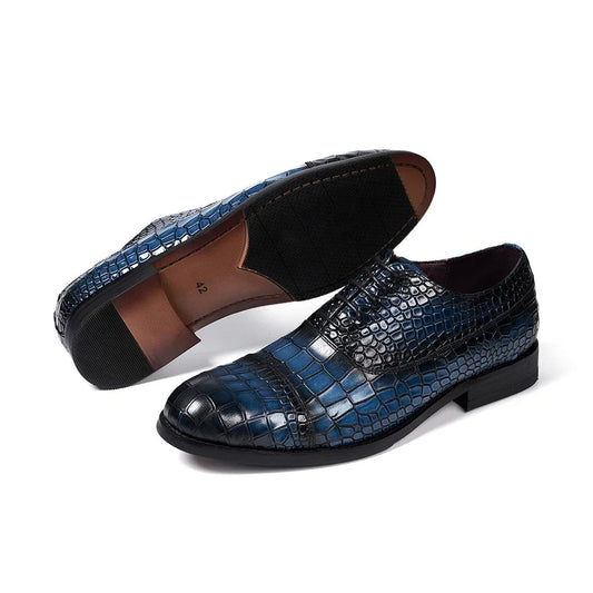 Luxury Genuine Leather Alligator Pattern Dress Shoes Happy Phoenix