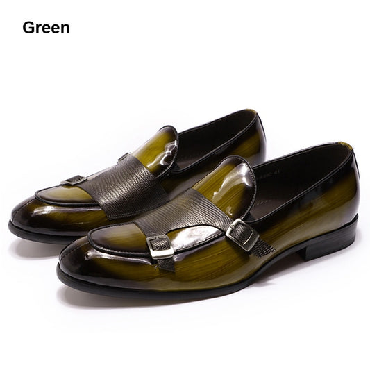 Monk Strap Casual Leather Loafers Happy Phoenix