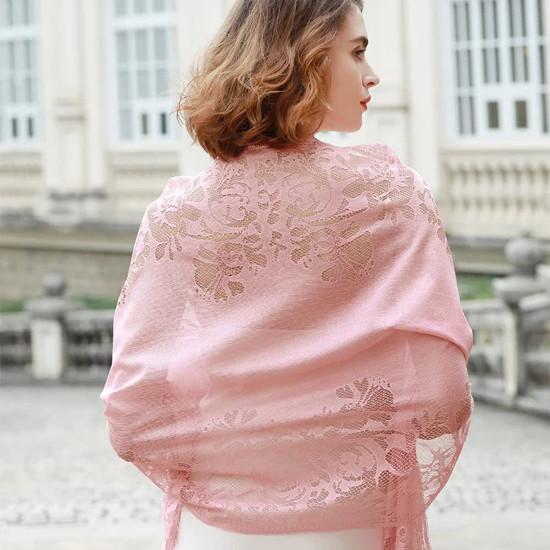 Embroidery Lace Veil Party Scarf Happy Phoenix