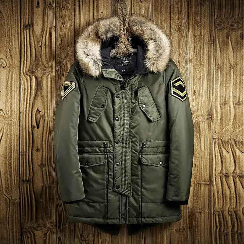 Fashion Solid Color Removable Cap Parka Jacket Happy Phoenix