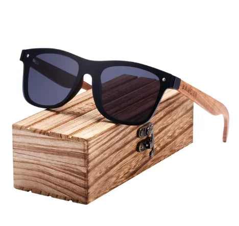 Square Wood Sun glasses for Men Happy Phoenix