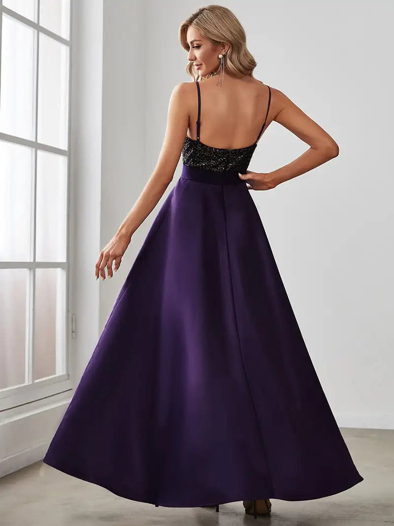Sparkly Beads Sexy Asymmetric Gown Happy Phoenix