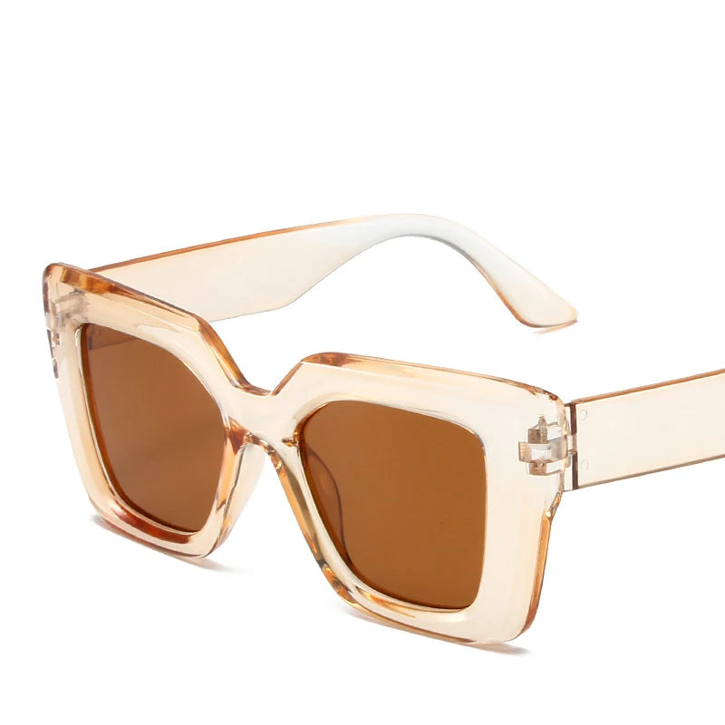 Oversized Simple Retro Square Sunglasses Happy Phoenix