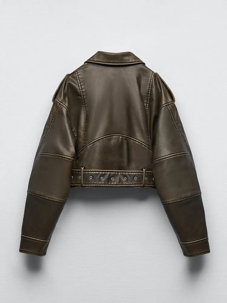 Vintage Zipper Retro Moto Biker Jacket Happy Phoenix