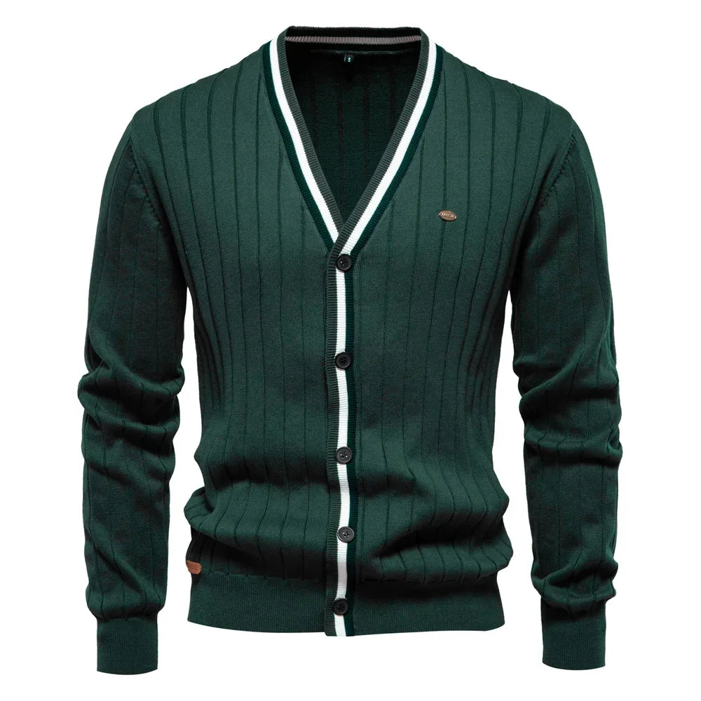 V Neck Button-up Casual Cotton Cardigan Happy Phoenix