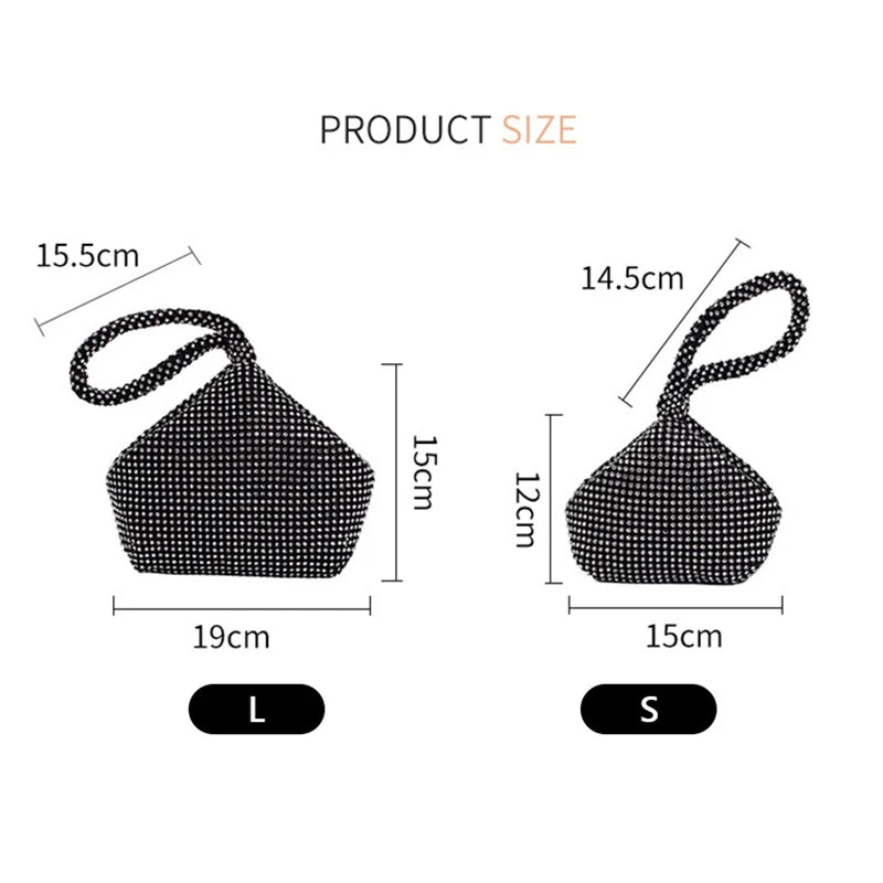 Top Handle Diamond Rhinestones Clutches Happy Phoenix