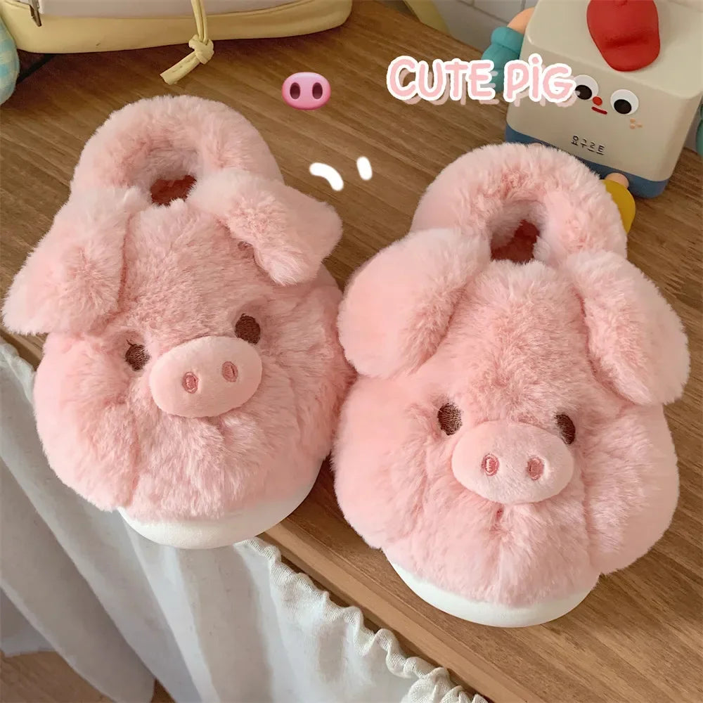 Pink Pig Anti-Slip Cotton Slippers Happy Phoenix
