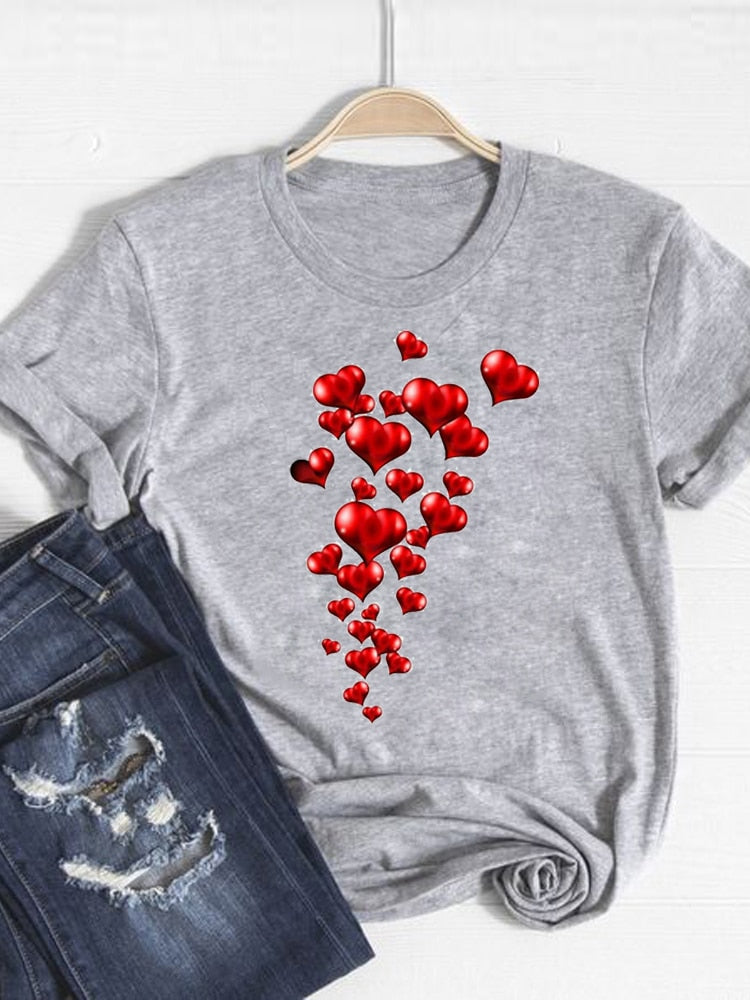 Little Hearts Graphic T-shirts Happy Phoenix