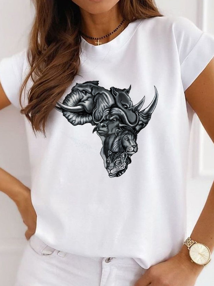 New Casual Africa Design Short Sleeve Tees Happy Phoenix