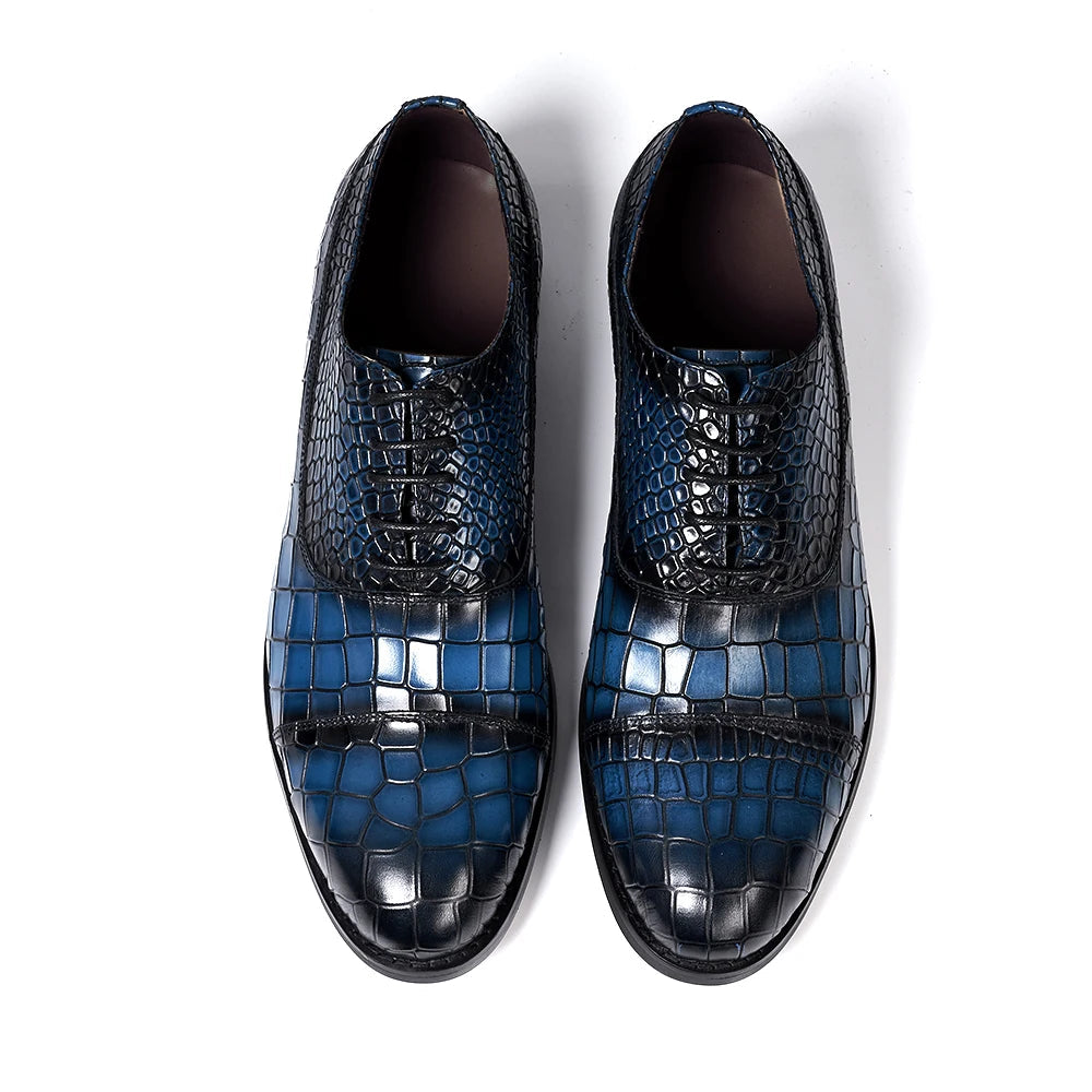 Luxury Genuine Leather Alligator Pattern Dress Shoes Happy Phoenix
