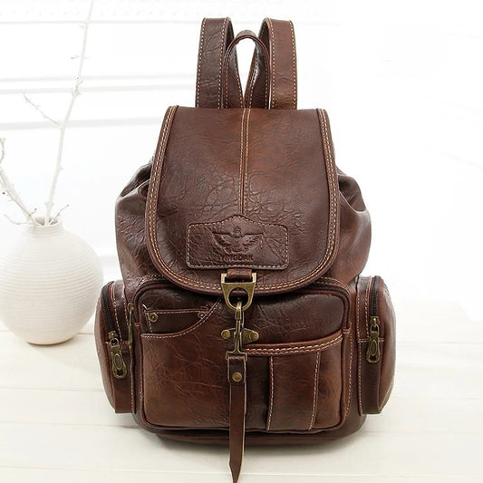 Drawstring High Quality PU Leather Backpacks Happy Phoenix