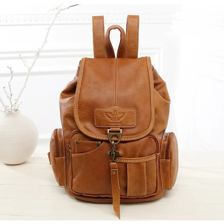 Drawstring High Quality PU Leather Backpacks Happy Phoenix