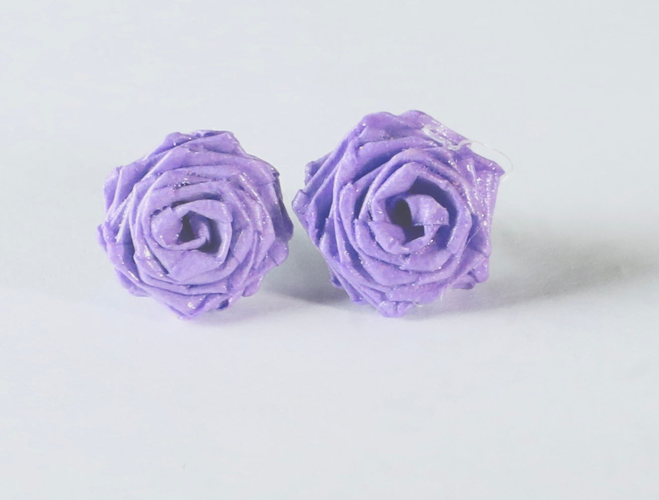 Purple Rose Stud Earring