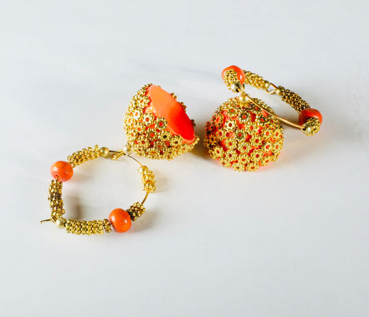 Orange Traditional Jhumkha