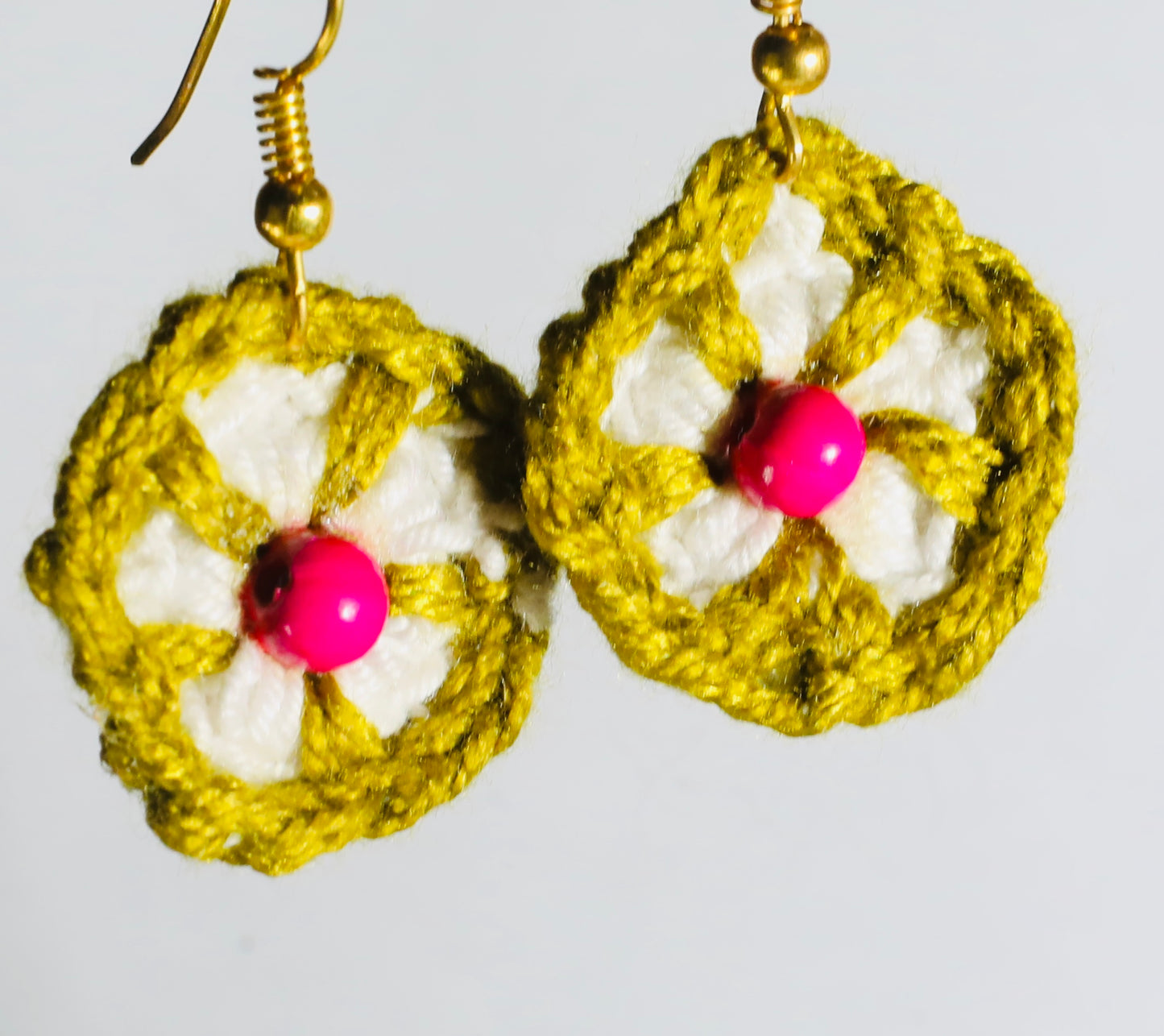 Unique Crochet Flower Jewelry Pair