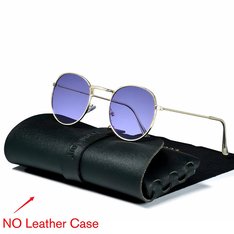 Round Retro Metal Vintage Sunglasses Happy Phoenix