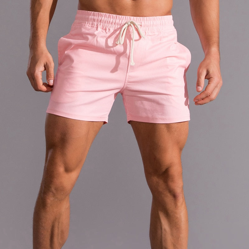 New Elastic Waist Pockets Casual Cotton Summer Shorts