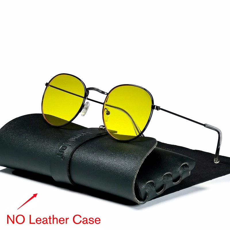 Round Retro Metal Vintage Sunglasses Happy Phoenix