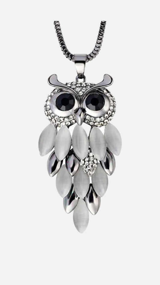 Casual Owl Long Chain Necklace Happy Phoenix