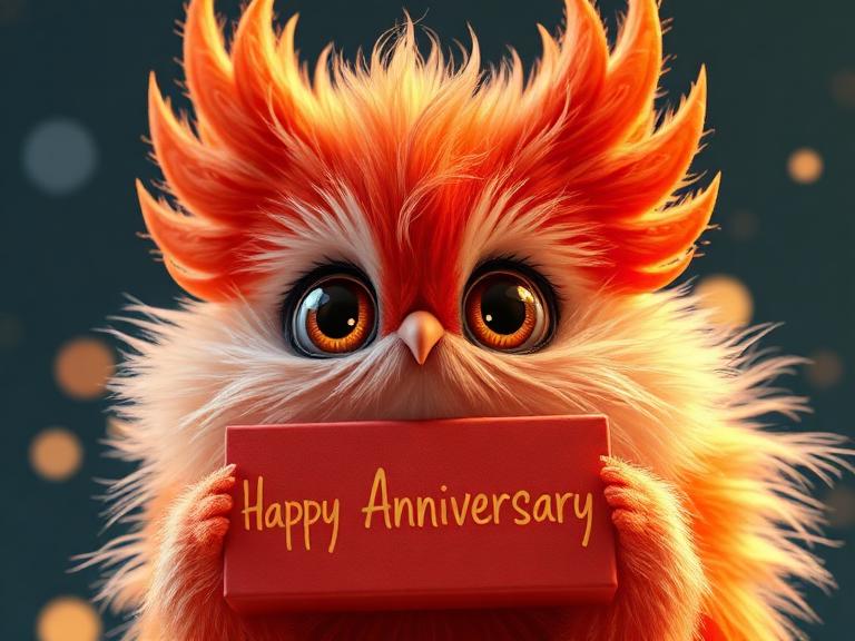 Anniversary Gift Card Happy Phoenix