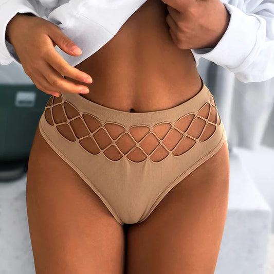 Hollow Out Middle-waist Sexy Panties Happy Phoenix
