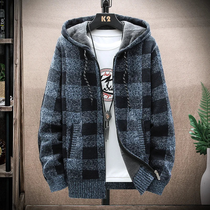 Checkered Plaid Hooded Jumper Jacket Happy Phoenix