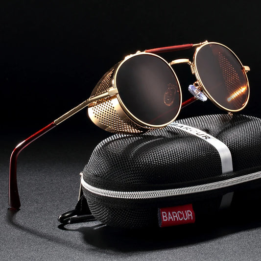 Polarized Steampunk Round Vintage Sunglasses Happy Phoenix