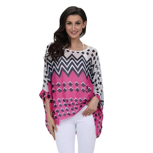 Native Pattern Batwing Blouse Happy Phoenix