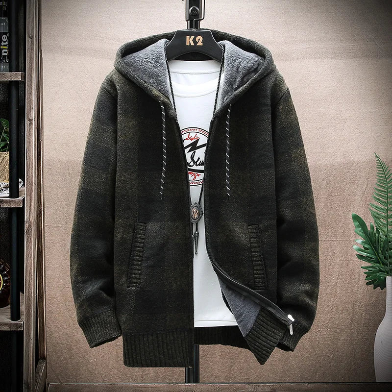 Checkered Plaid Hooded Jumper Jacket Happy Phoenix