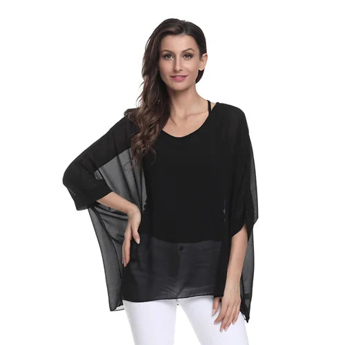 Solid Black Casual Summer Top Happy Phoenix