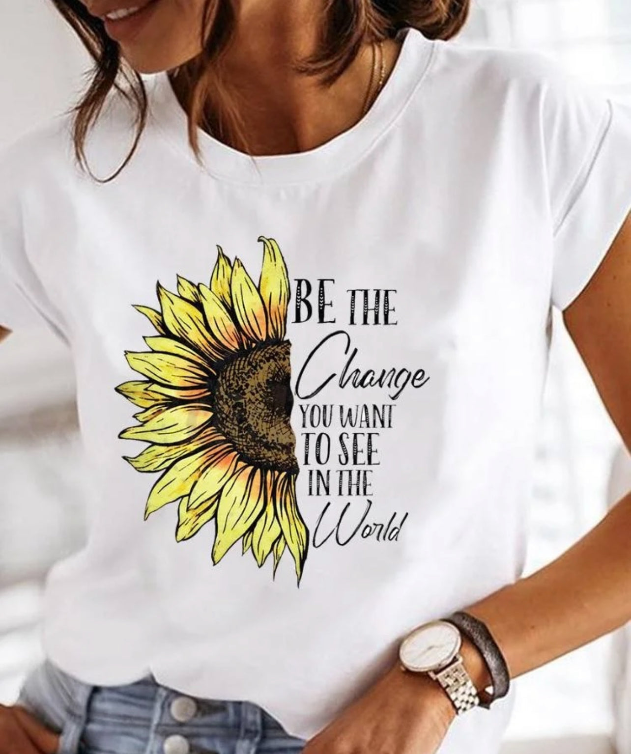 Be The Change Sunflower Top Happy Phoenix