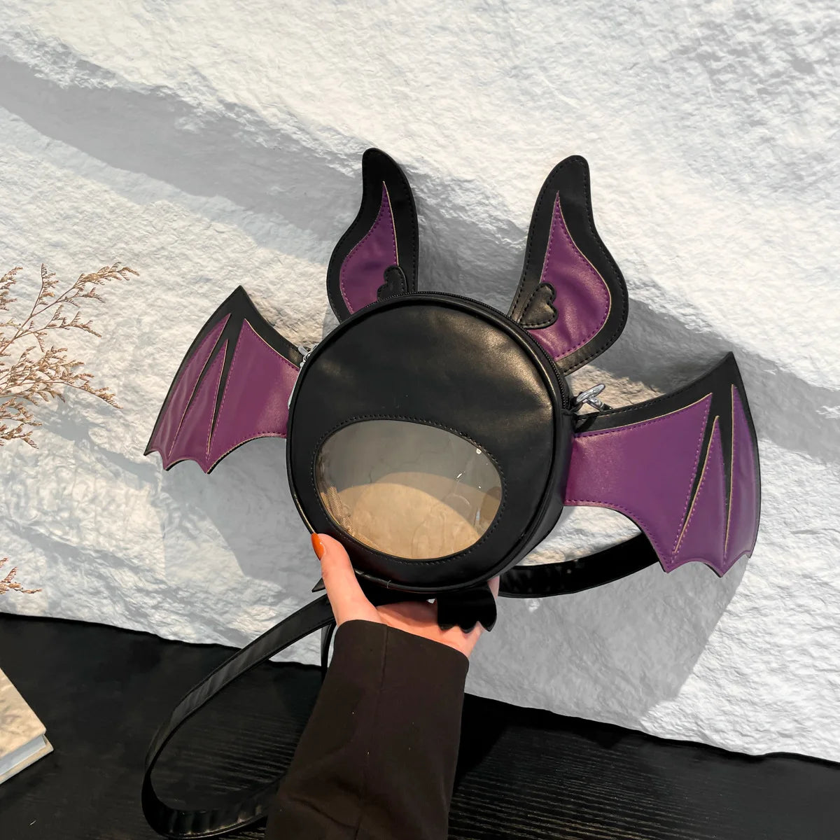 Halloween Bat Round Crossbody Bag Happy Phoenix
