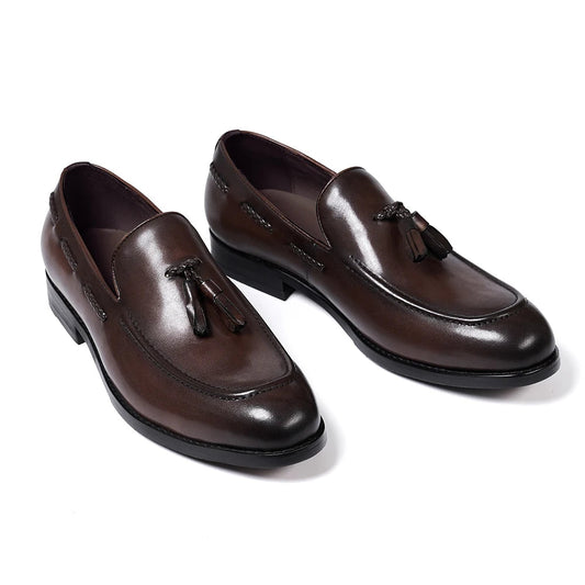 Men’s Leather Tassel Handmade Loafers Happy Phoenix