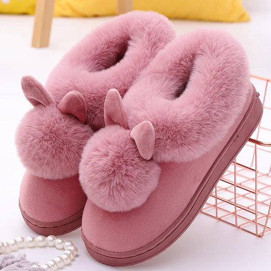 Warm Fuzzy Long Ears Slippers Happy Phoenix