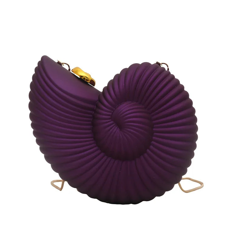 Hot Conch-Shaped Acrylic Crossbody – Metal Chain Clutch for Parties & Dinner Outfits Happy Phoenix