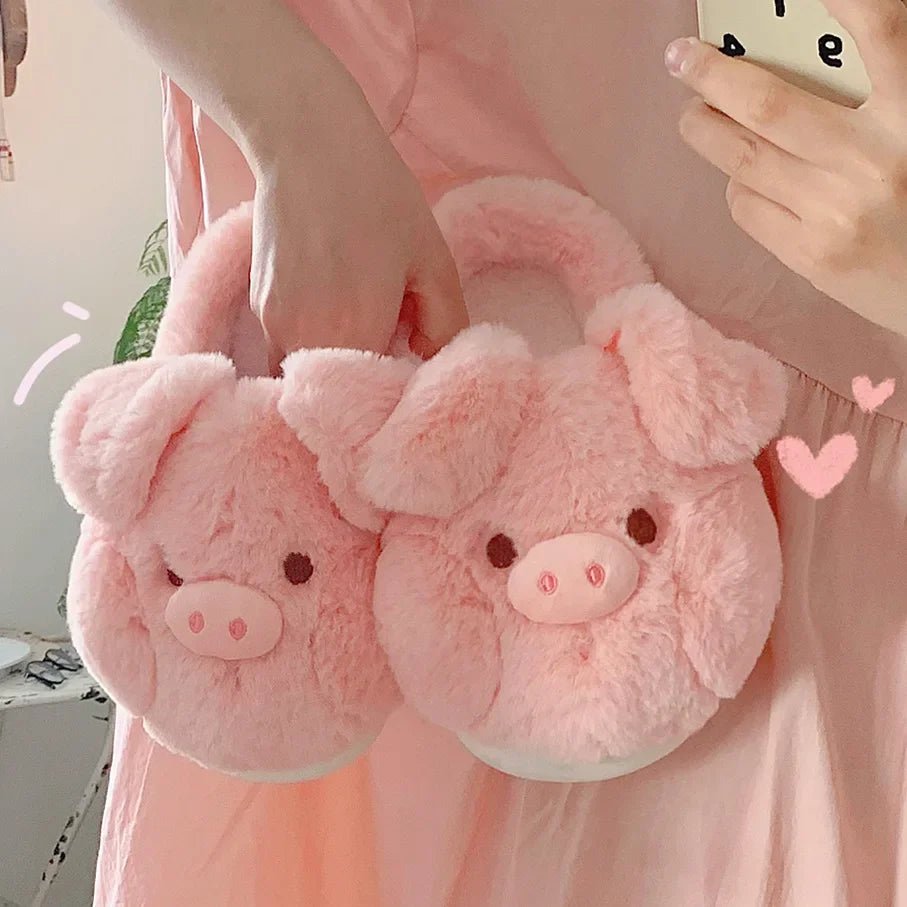 Pink Pig Anti-Slip Cotton Slippers Happy Phoenix