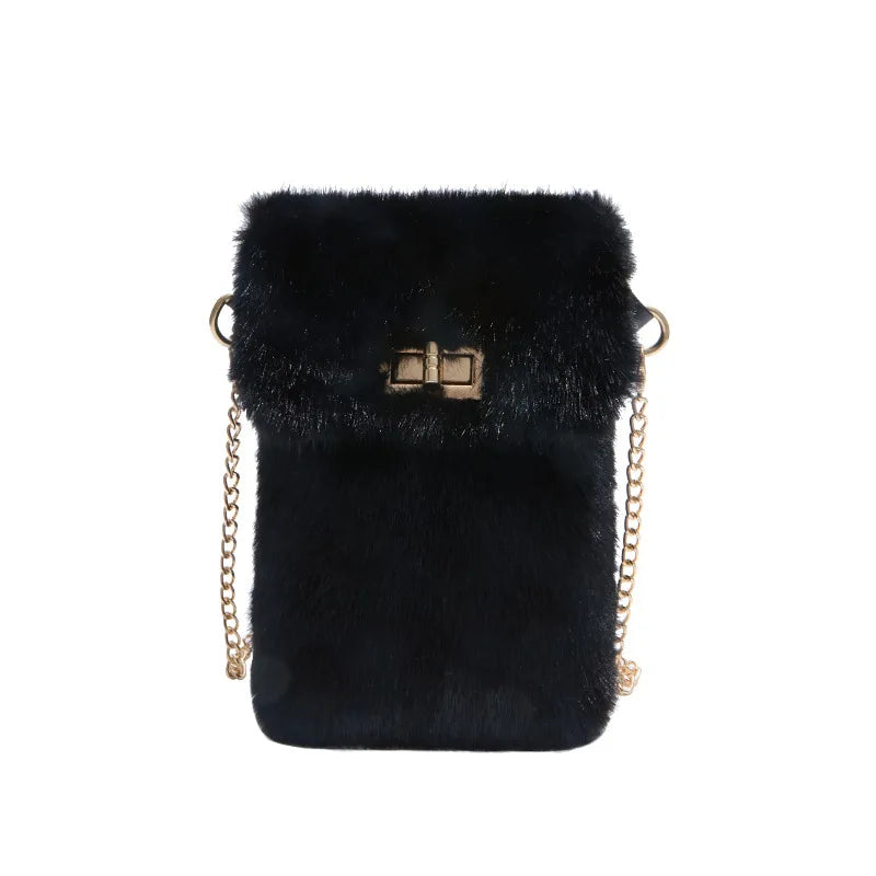 Real Mink Fur Messenger Bag Happy Phoenix
