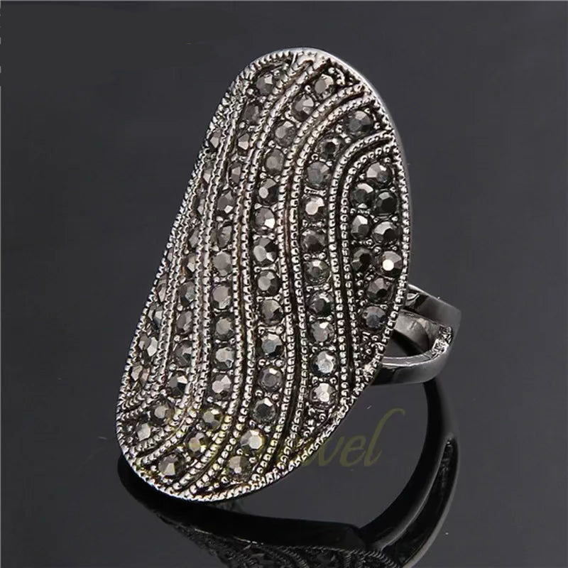 Geometric Paved Black CZ Ring Happy Phoenix
