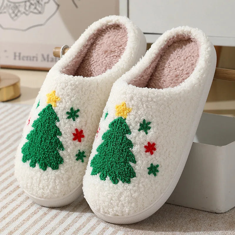 Soft Furry Christmas Slippers Happy Phoenix